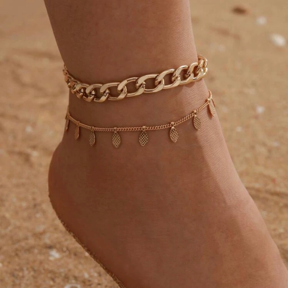 3/$30 💓 2pc Chain Charm Anklet